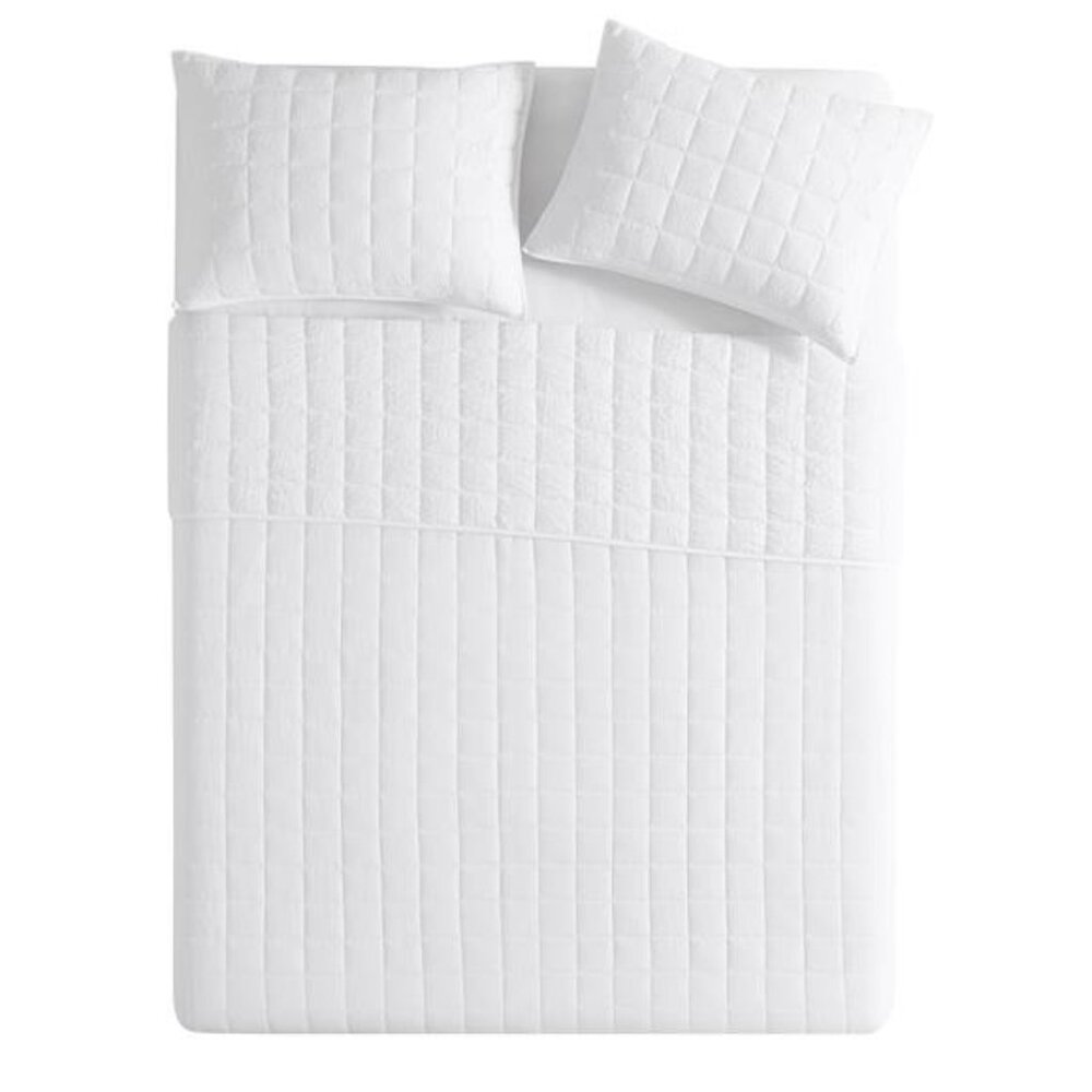 Solid White Crinkle Box Soft Wash Microfiber Quil… - image 5